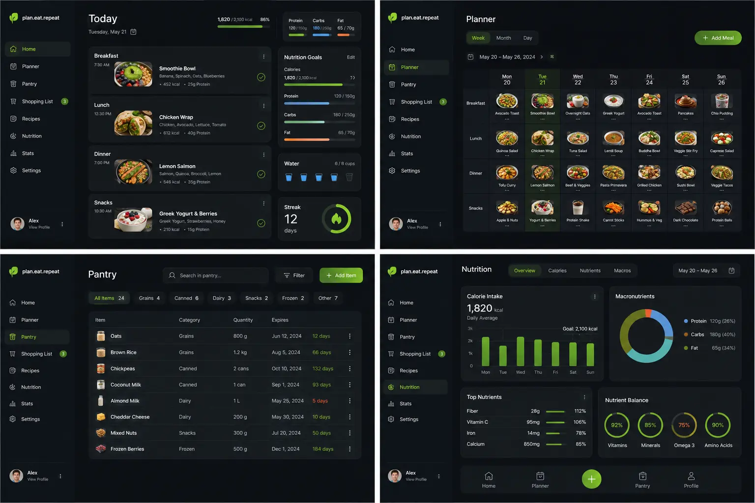 Mockup ideas for the Easy Meals web app